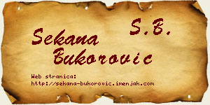 Sekana Bukorović vizit kartica